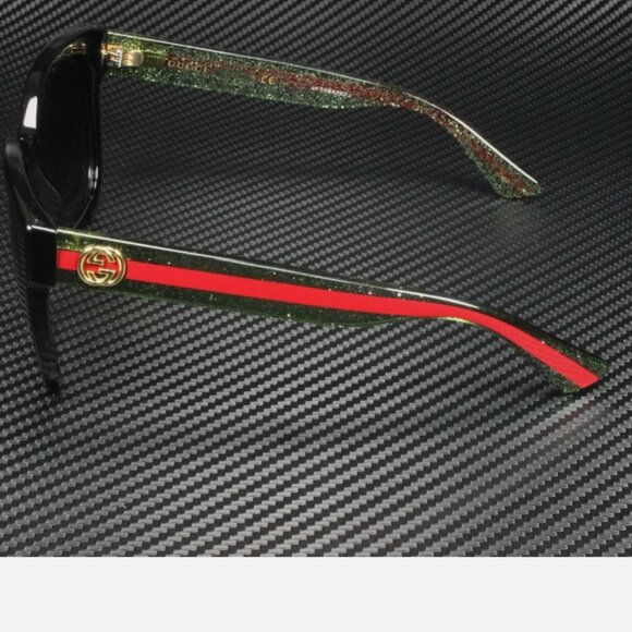 GUCCI Black/Green Square 54 mm Women\'s Sunglasses main image 4